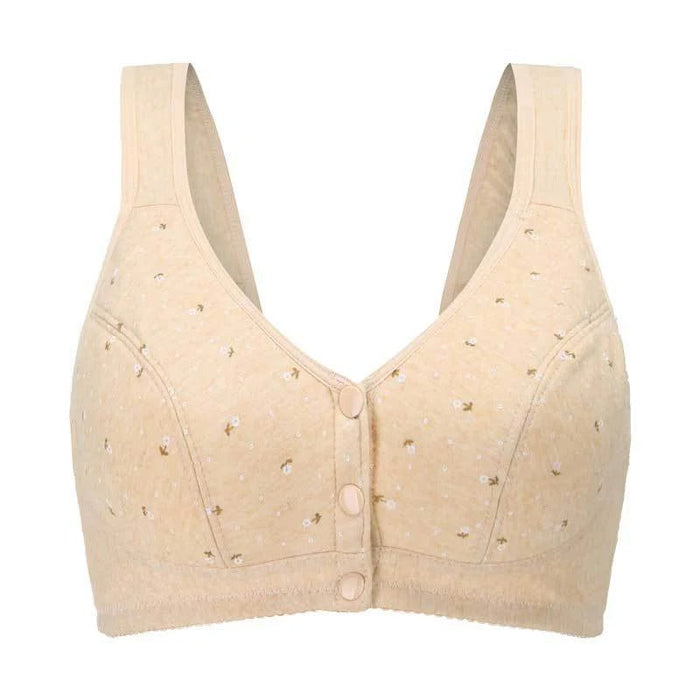 Front Open Cooling Cotton Bra for Anti-Sagging Support & Posture Correction