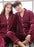 Elegant Silk Satin Couples Pajama Set: Long Sleeve Matching Sleepwear for Home