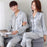 Elegant Silk Satin Couples Pajama Set: Long Sleeve Matching Sleepwear for Home